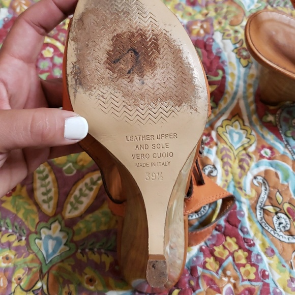 Orange LEATHER Latitude Femme Wedges - Picture 5 of 6